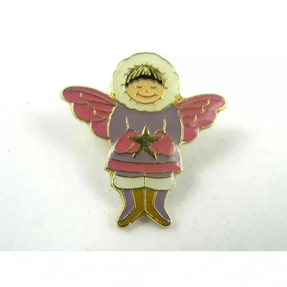 Vintage Alaskan Angel Child Pin Alaska Eskimo Star Hat Lapel - Picture 2 of 4